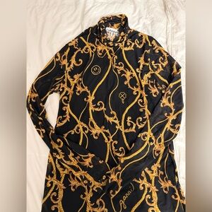 Ganni Black and Gold Long Sleeve Top